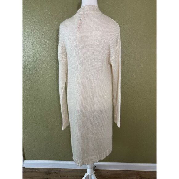 Victoria's Secret S Open Front Duster Cardigan Cream Sequin Knit Winter Holiday - Picture 5 of 8